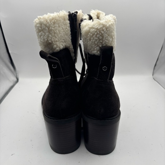 Marc Fisher Lansly Brown Lace-Up Booties Fur Lining Size 9 - Picture 5 of 11